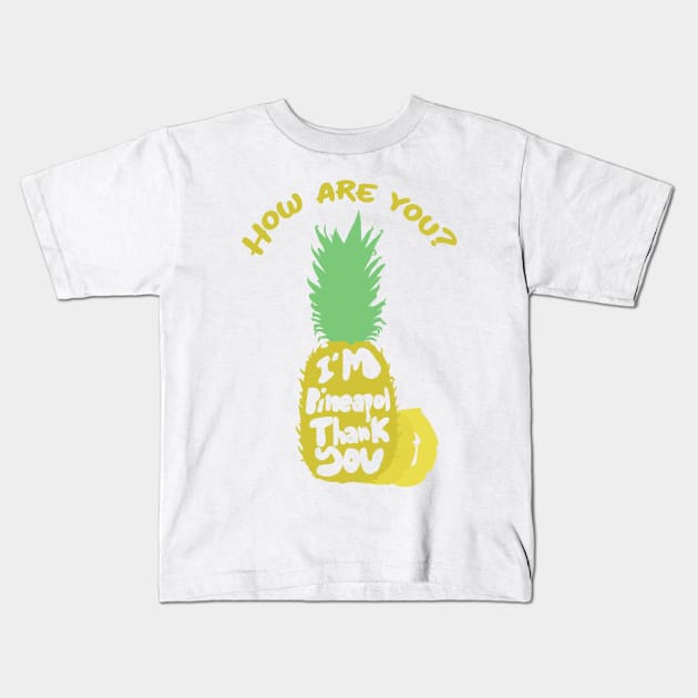 Funny Cool Summer Pineapple Tropical Design Kids T-Shirt by CreamPie